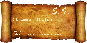 Strommer Ibolya névjegykártya